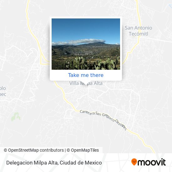 Mapa de Delegacion Milpa Alta