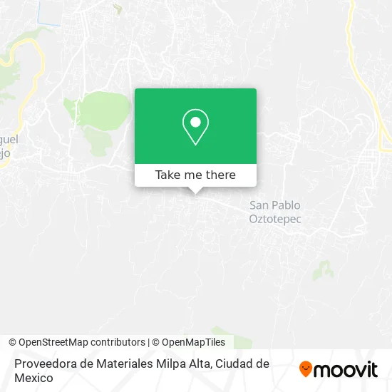 Mapa de Proveedora de Materiales Milpa Alta