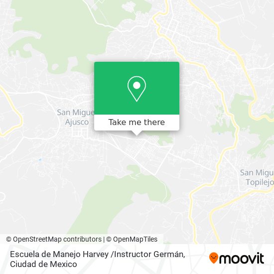 Mapa de Escuela de Manejo Harvey /Instructor Germán