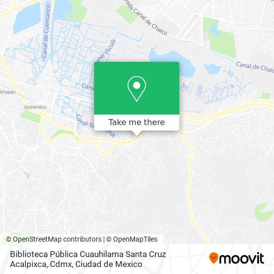 Biblioteca Pública Cuauhilama Santa Cruz Acalpixca,.Cdmx map