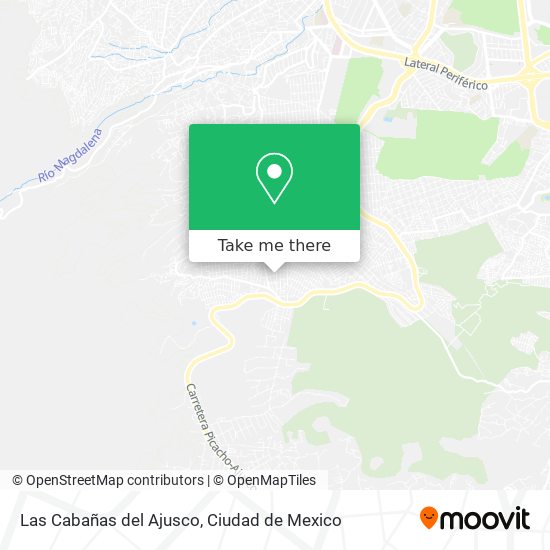 Mapa de Las Cabañas del Ajusco