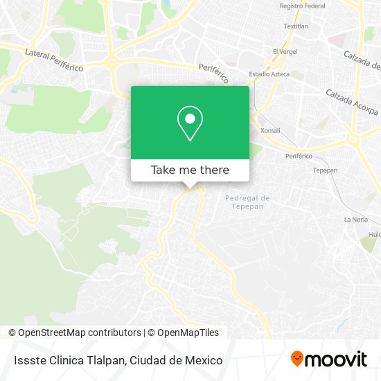 Mapa de Issste Clinica Tlalpan