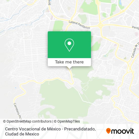 Mapa de Centro Vocacional de México - Precandidatado