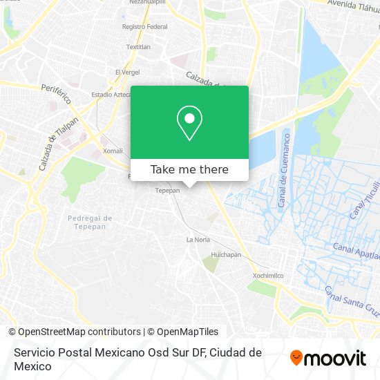 Mapa de Servicio Postal Mexicano Osd Sur DF