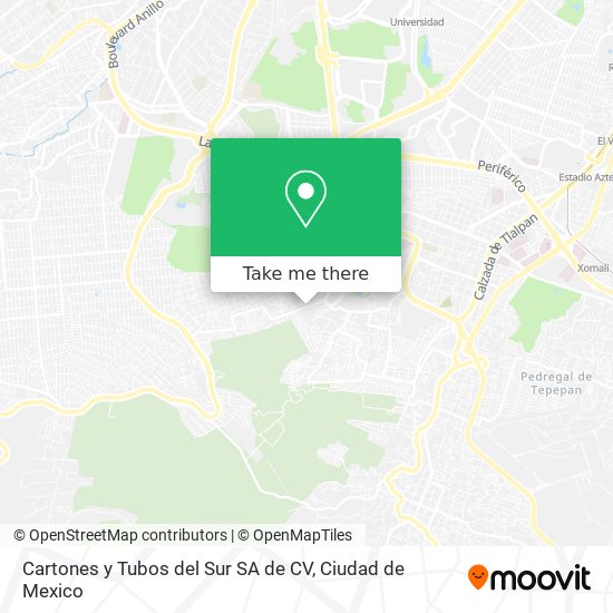 Cartones y Tubos del Sur SA de CV map