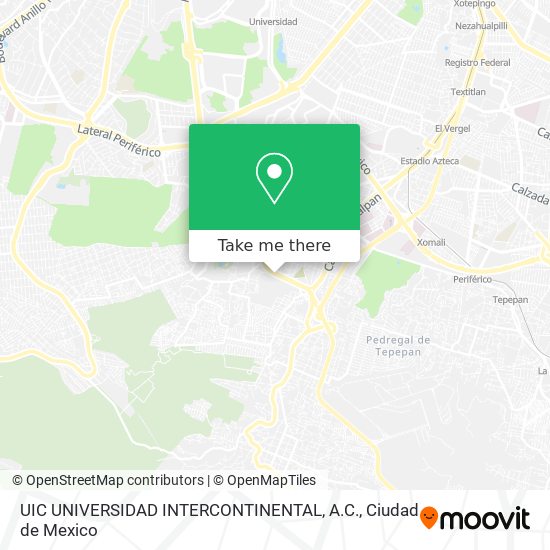 UIC UNIVERSIDAD INTERCONTINENTAL, A.C. map