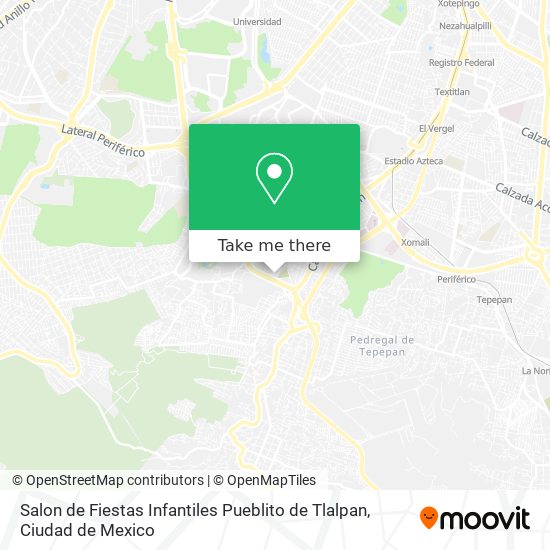 Salon de Fiestas Infantiles Pueblito de Tlalpan map