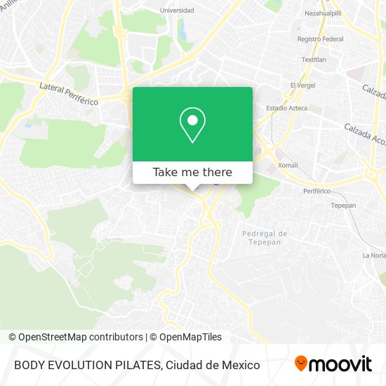 BODY EVOLUTION PILATES map