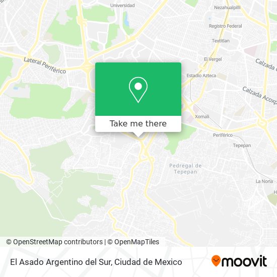 Mapa de El Asado Argentino del Sur