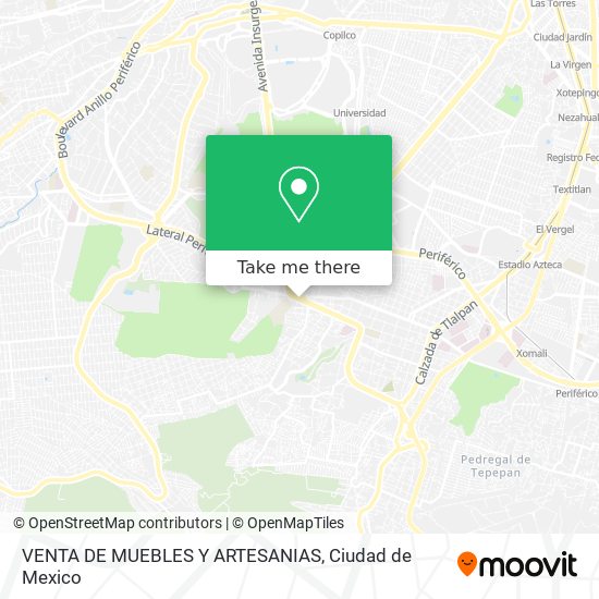 VENTA DE MUEBLES Y ARTESANIAS map