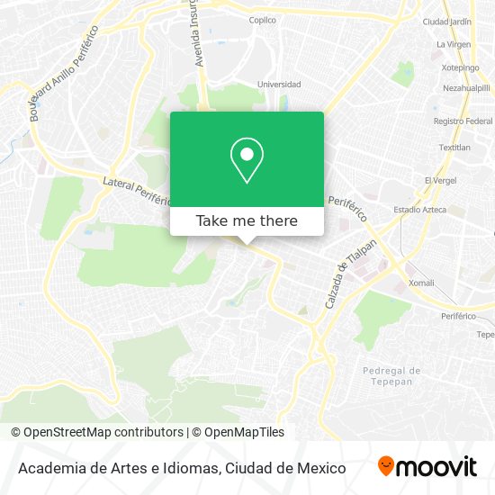 Mapa de Academia de Artes e Idiomas