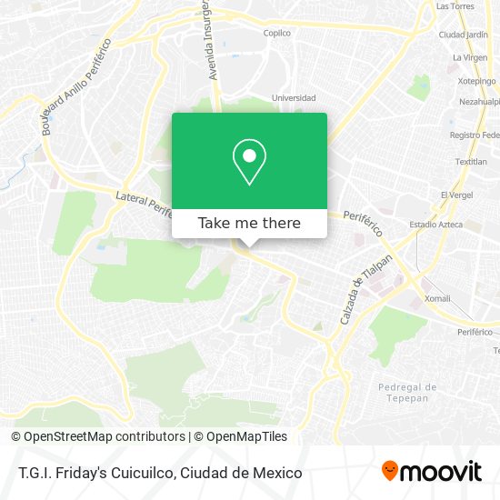 Mapa de T.G.I. Friday's Cuicuilco