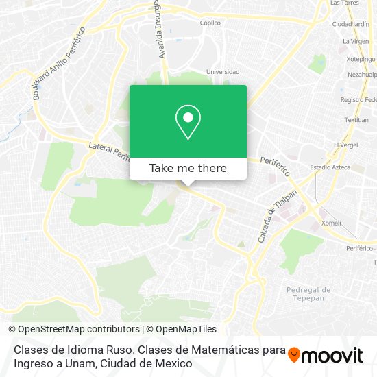 Mapa de Clases de Idioma Ruso. Clases de Matemáticas para Ingreso a Unam