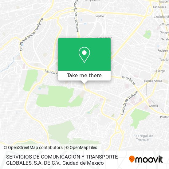 SERVICIOS DE COMUNICACION Y TRANSPORTE GLOBALES, S.A. DE C.V. map