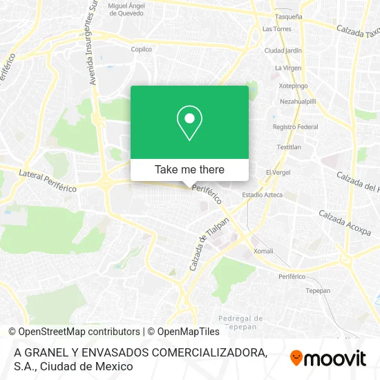 Mapa de A GRANEL Y ENVASADOS COMERCIALIZADORA, S.A.