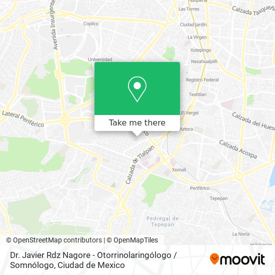 Mapa de Dr. Javier Rdz Nagore - Otorrinolaringólogo / Somnólogo