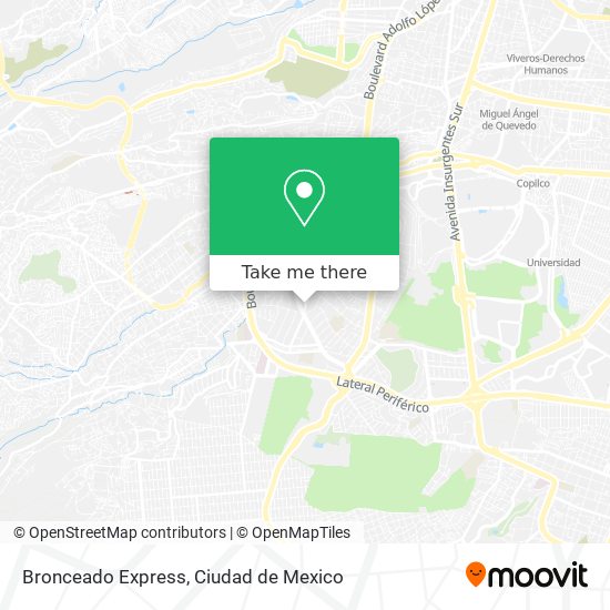 Bronceado Express map