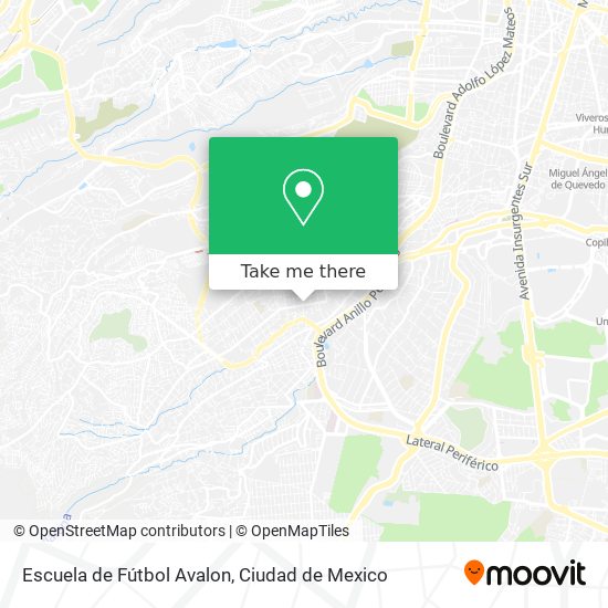 Mapa de Escuela de Fútbol Avalon