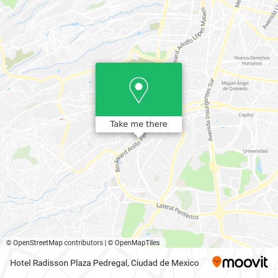 Mapa de Hotel Radisson Plaza Pedregal