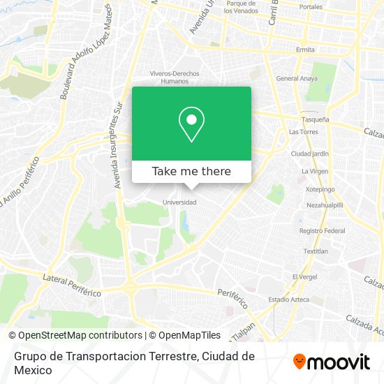 Mapa de Grupo de Transportacion Terrestre