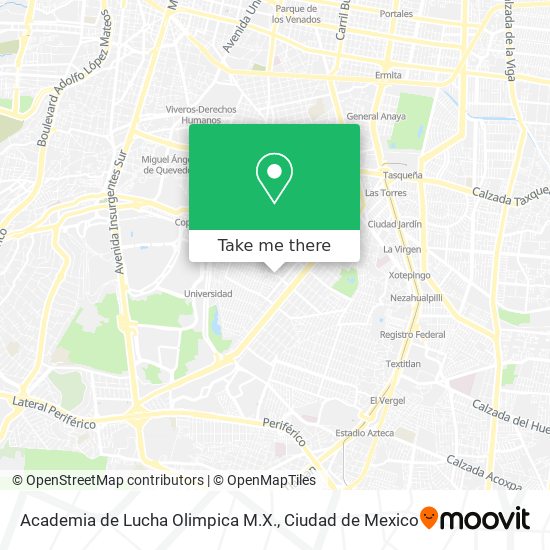 Mapa de Academia de Lucha Olimpica M.X.