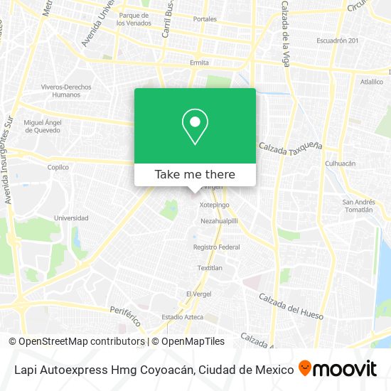 Mapa de Lapi Autoexpress Hmg Coyoacán