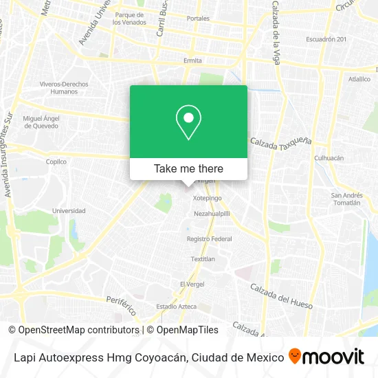 Mapa de Lapi Autoexpress Hmg Coyoacán