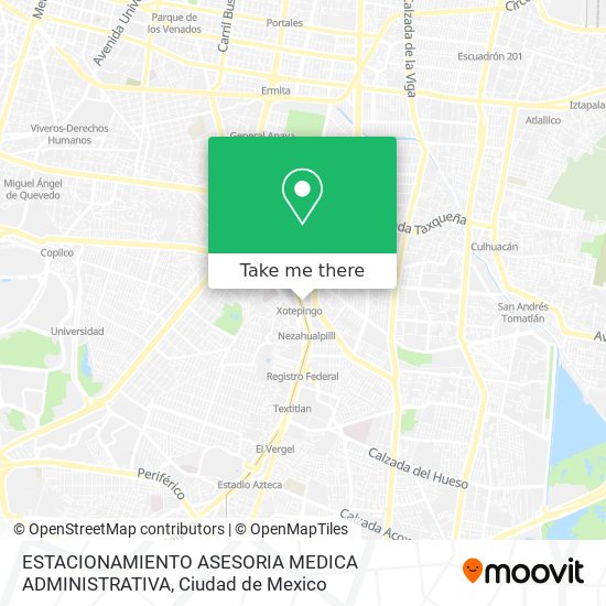 Mapa de ESTACIONAMIENTO ASESORIA MEDICA ADMINISTRATIVA