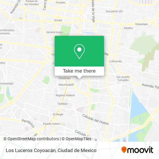 Los Luceros Coyoacán map