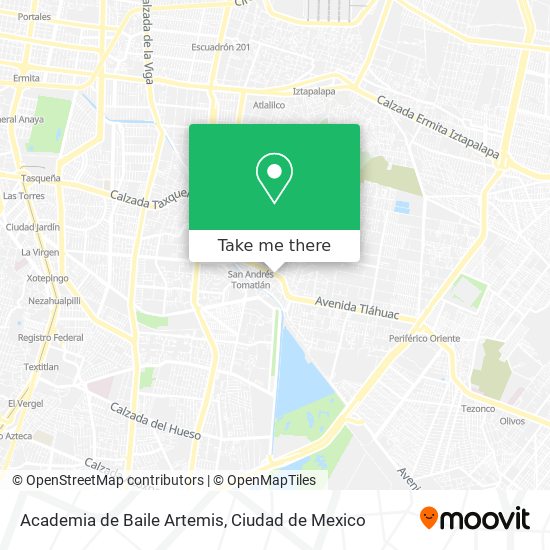 Mapa de Academia de Baile Artemis