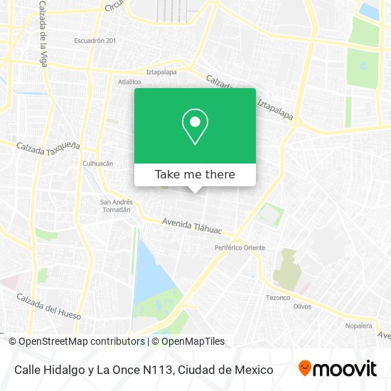 Calle Hidalgo y La Once N113 map