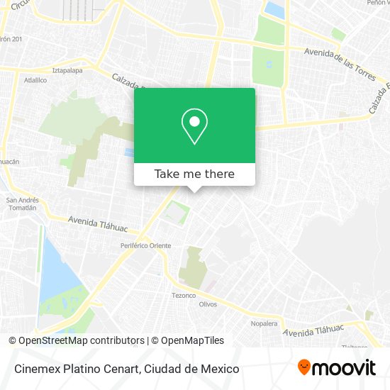 Cinemex Platino Cenart map