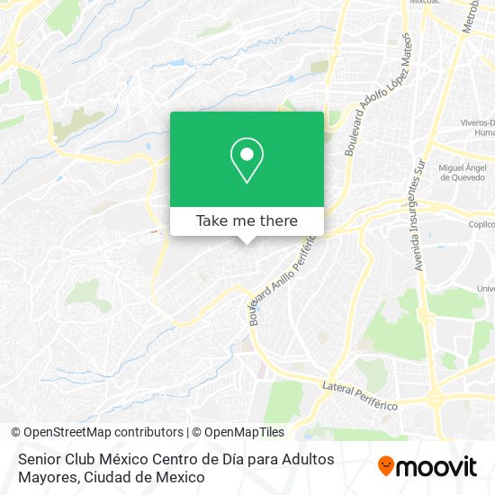 Mapa de Senior Club México Centro de Día para Adultos Mayores