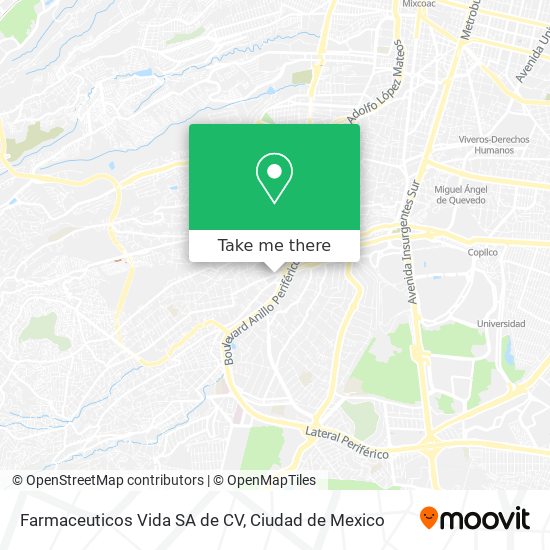 Farmaceuticos Vida SA de CV map