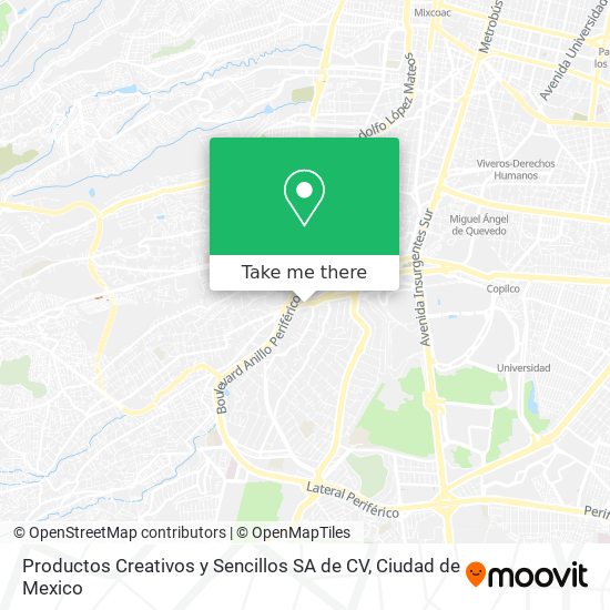 Productos Creativos y Sencillos SA de CV map