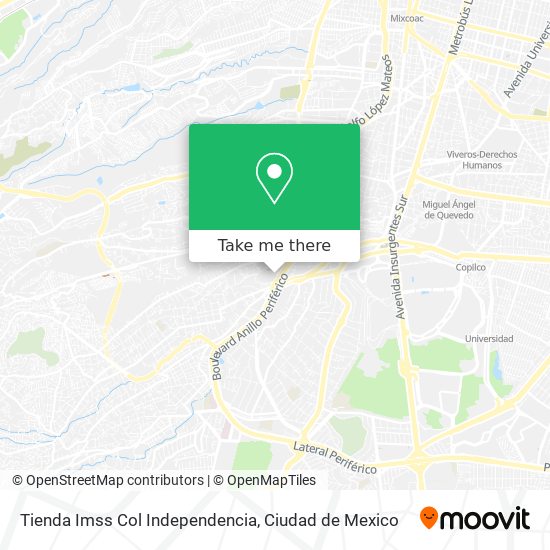 Tienda Imss Col Independencia map