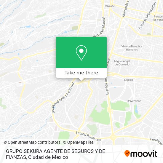 GRUPO SEKURA AGENTE DE SEGUROS Y DE FIANZAS map