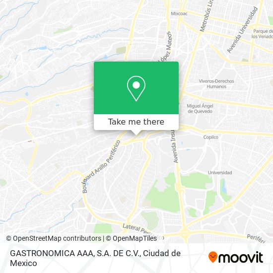 Mapa de GASTRONOMICA AAA, S.A. DE C.V.