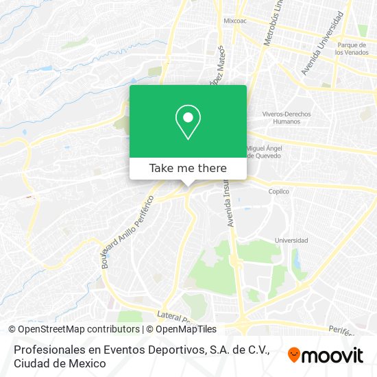 Profesionales en Eventos Deportivos, S.A. de C.V. map