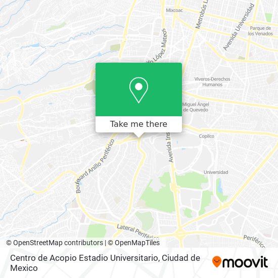 Centro de Acopio Estadio Universitario map