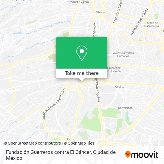 Mapa de Fundación Guerreros contra El Cáncer