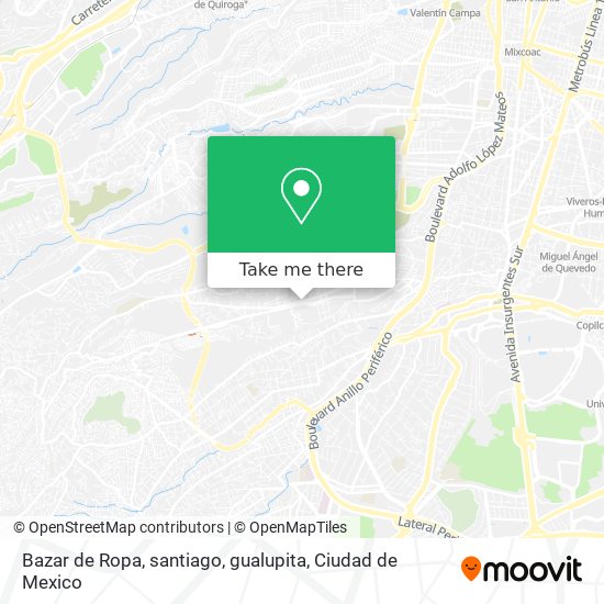 Mapa de Bazar de Ropa, santiago, gualupita
