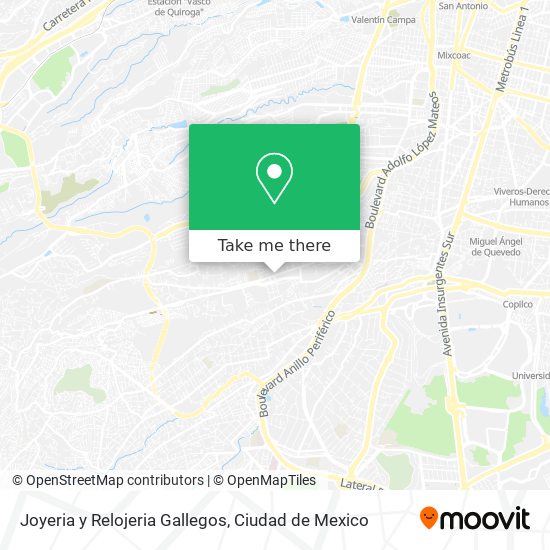 Mapa de Joyeria y Relojeria Gallegos