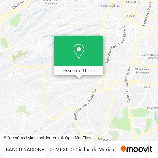 BANCO NACIONAL DE MEXICO map