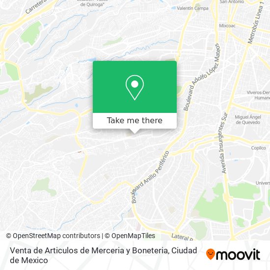 Venta de Articulos de Merceria y Boneteria map