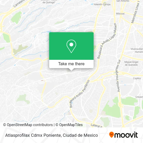 Mapa de Atlasprofilax Cdmx Poniente