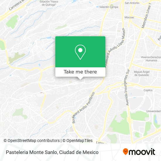 Mapa de Pasteleria Monte Sanlo