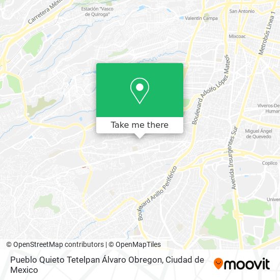 Pueblo Quieto Tetelpan Álvaro Obregon map