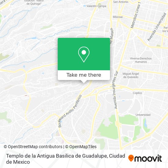 Templo de la Antigua Basilica de Guadalupe map