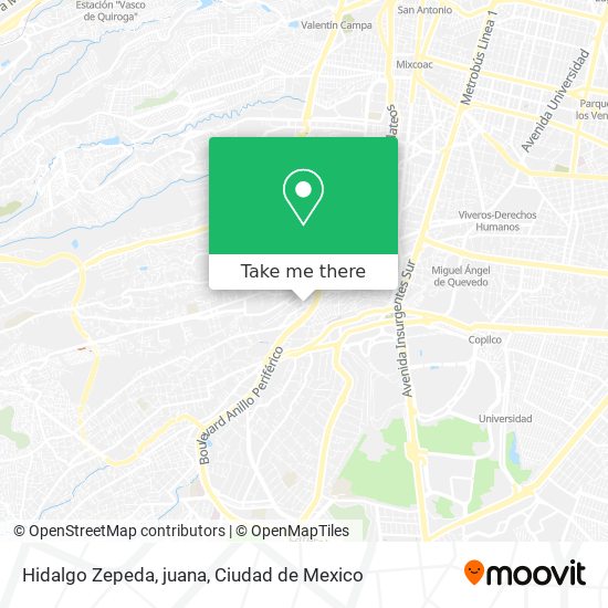 Hidalgo Zepeda, juana map